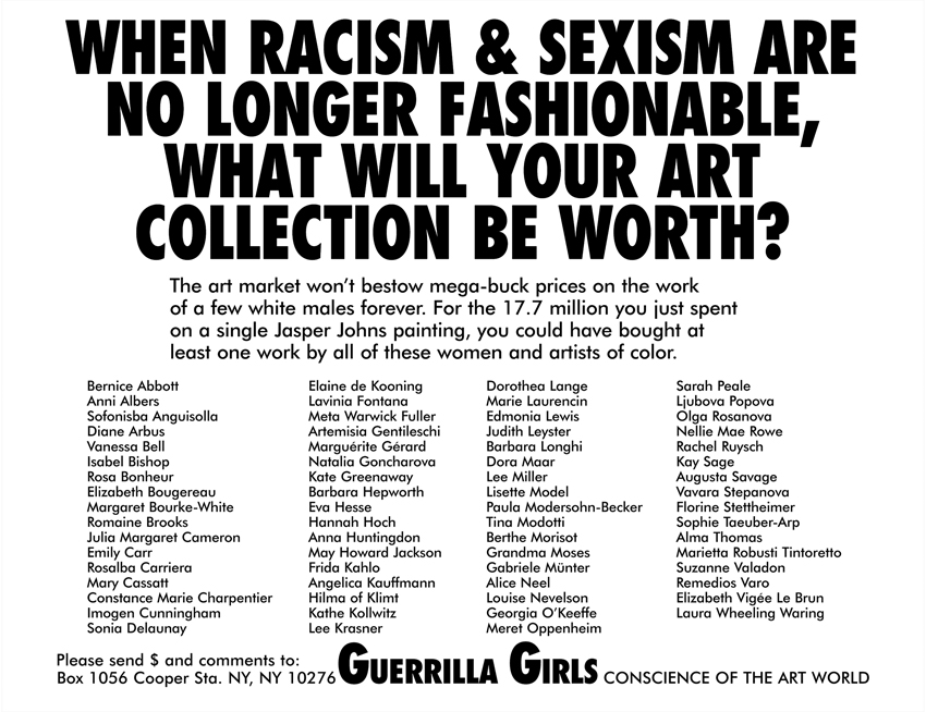 WHEN RACISM & SEXISM ARE NO LONGER FASHIONABLE, WHAT WILL YOUR ART COLLECTION BE WORTH?